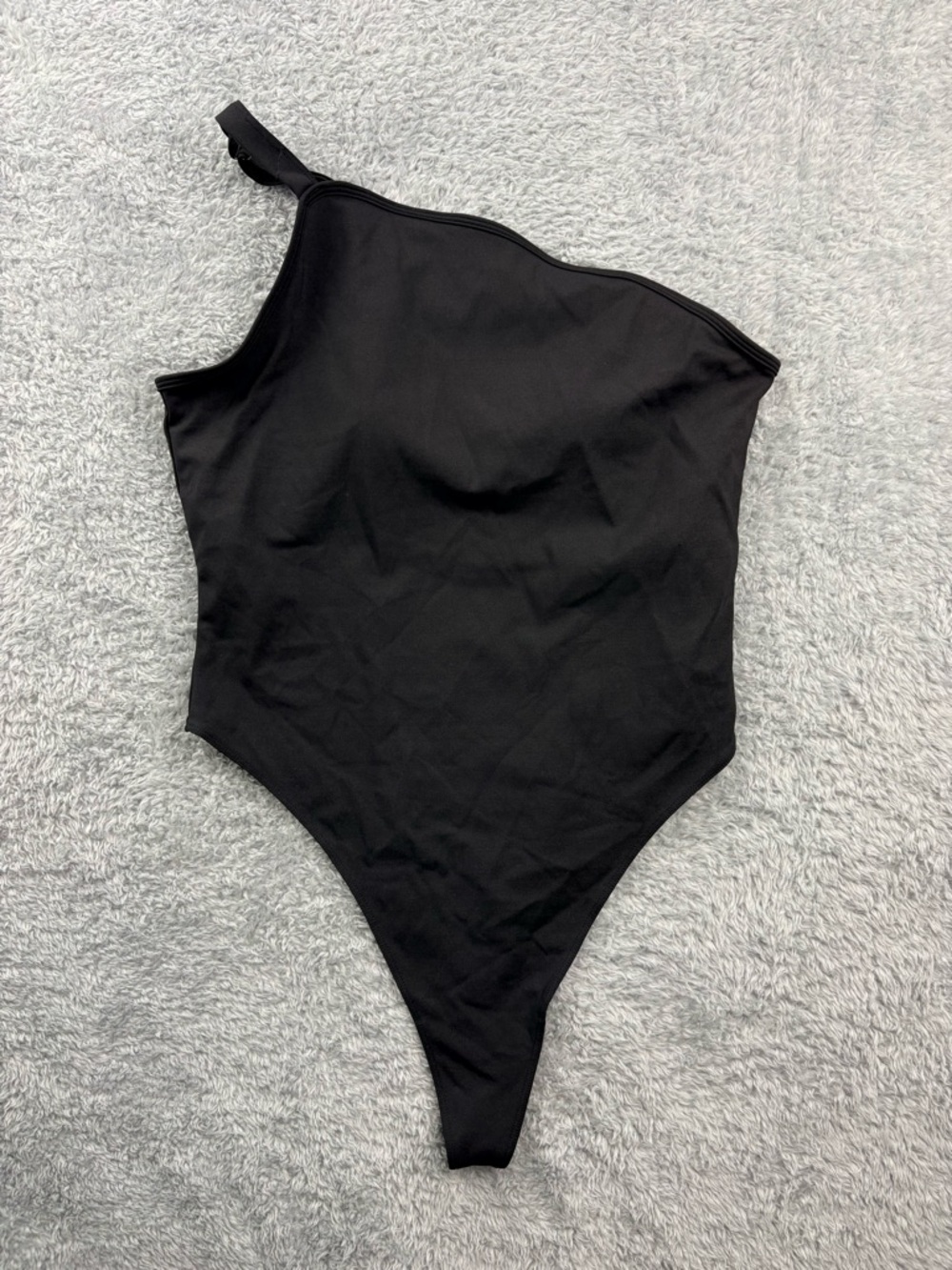 NWT New Beginnings By April Daniels The Best of Me One Shoulder Bodysuit Black L